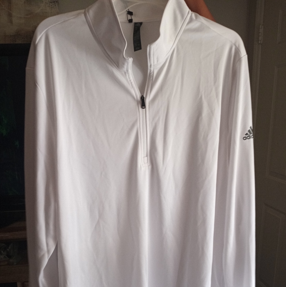 White XL Adidas Men's lightweight zipper pullover